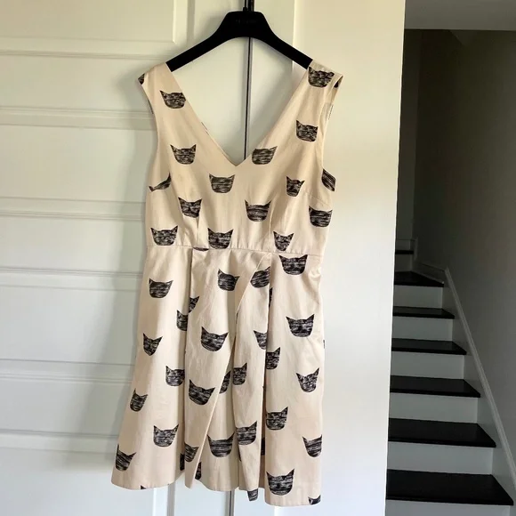 NWOT Leah Reena Goren x Anthropologie Feline Karma Cat Dress ~ Size 10 - Picture 4 of 11